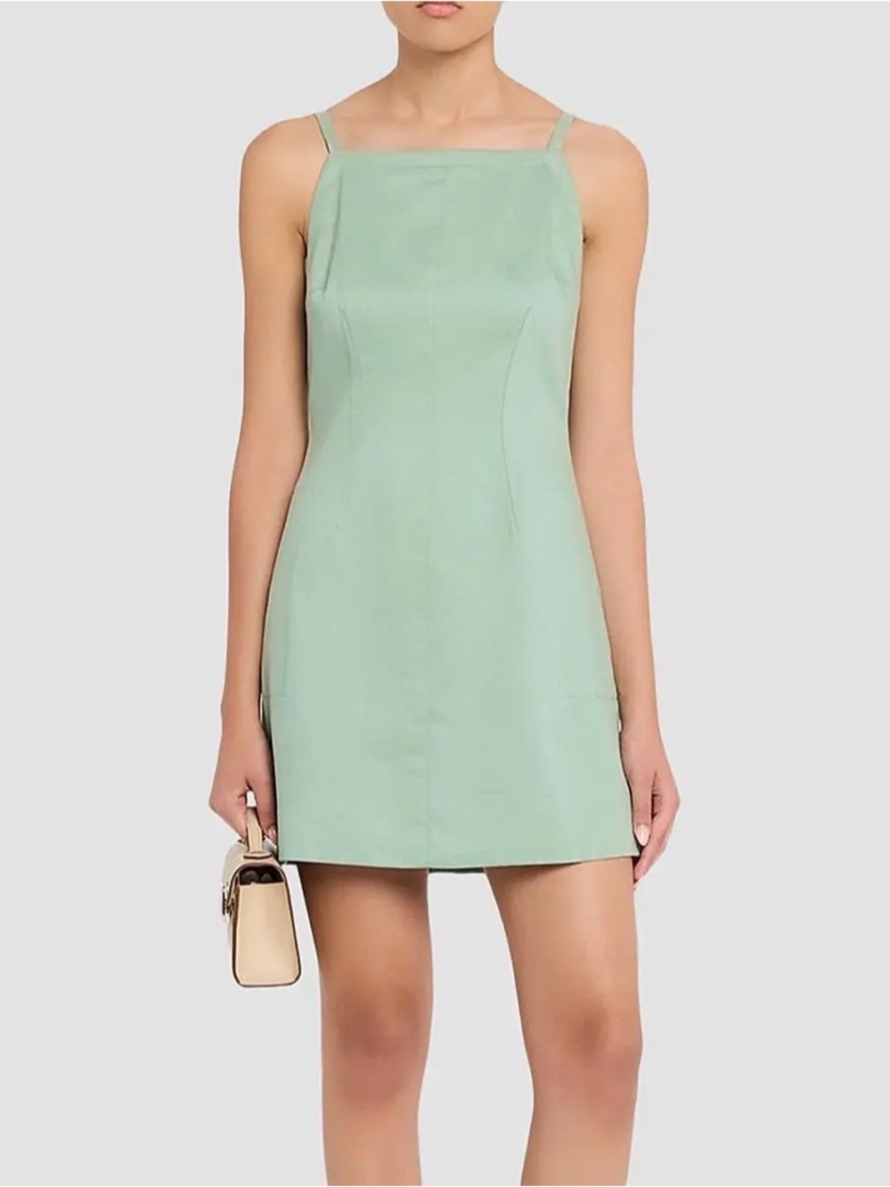 NWT Theory Apron Linen Blend Mini Dress Green Size 10